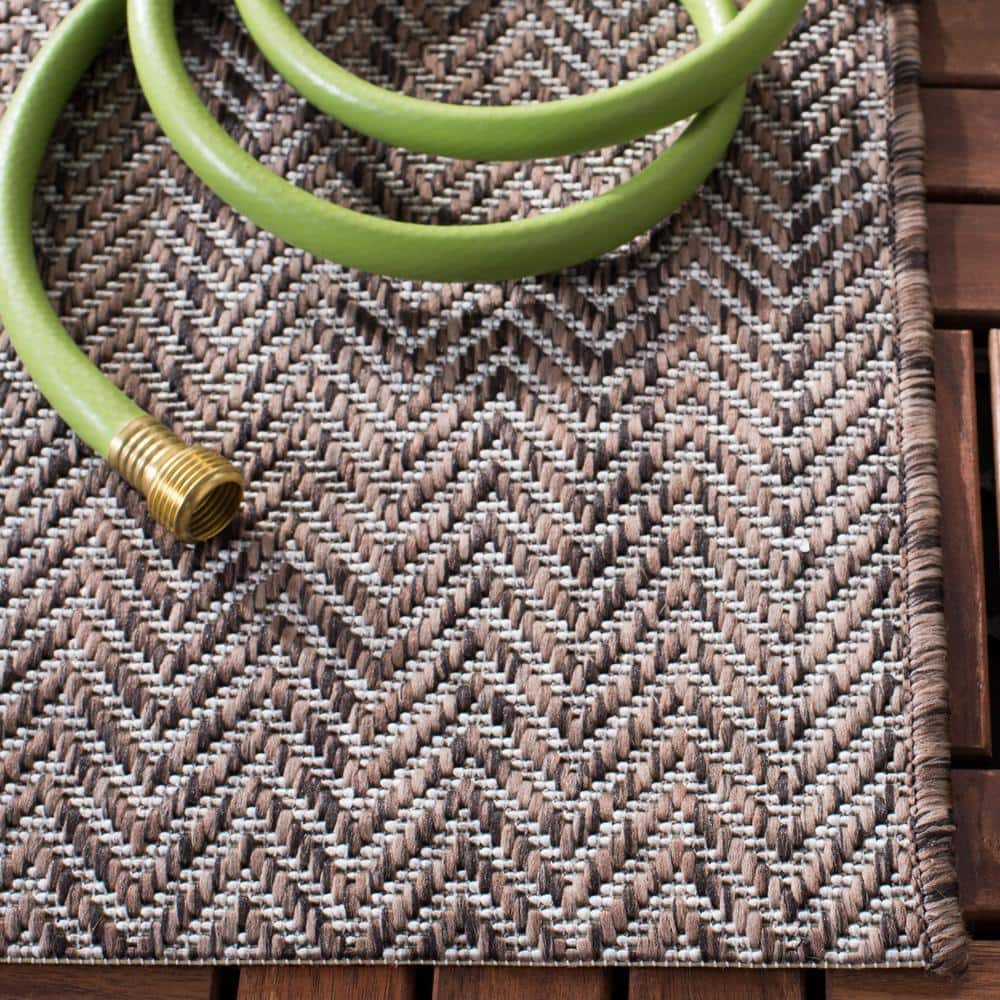Reversible Gray Synthetic 9' x 12' Easy-Care Area Rug