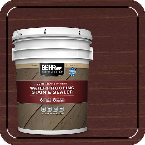 5 gal. #ST-106 Bordeaux Semi-Transparent Waterproofing Exterior Wood Stain and Sealer