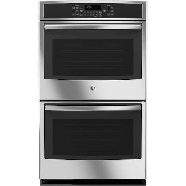 GE 30 in. Double Electric Wall Oven with Convection (Upper Oven) Self-Cleaning in Stainless Steel