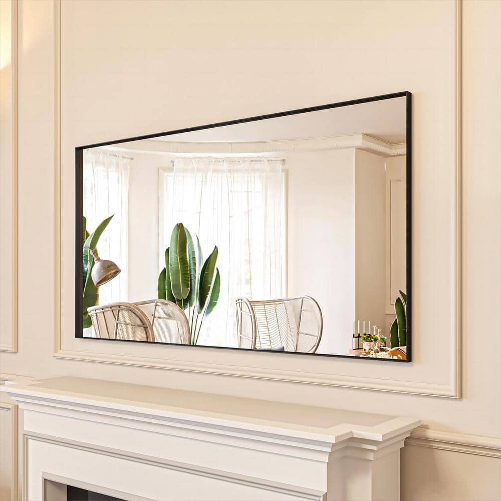 ORGANNICE 55 in. W x 30 in. H Black Aluminum Rectangle Framed 