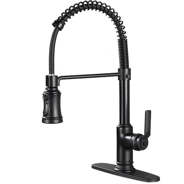 Single Handle Pull Down Sprayer Kitchen Faucet with Advanced Spray Pull Out Spray in Matte Black