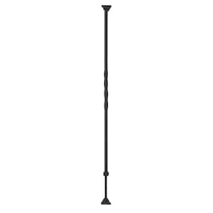 5/8 in. x 5/8 in. x 34 in. to 42 in. Satin Black Exterior Wrought Iron Twist Adjustable Baluster