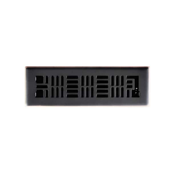 Hampton Bay Art Nouveau 2 in. x 10 in. Steel Floor Register in Oil Rubbed Bronze