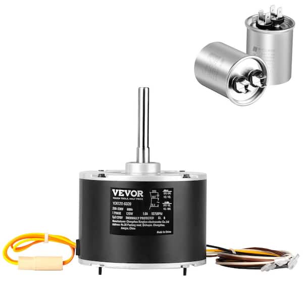 Condenser Fan Motor 1/6 HP 1075 RPM 208V-230V Condenser Motor Reversible Rotating 120W Explosion-proof CBB65 5F