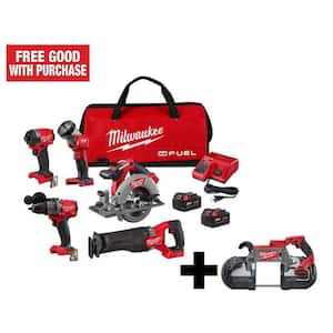 M18 FUEL 18-Volt Lithium-Ion Brushless Cordless Combo Kit (5-Tool) with M18 FUEL Deep Cut Band Saw