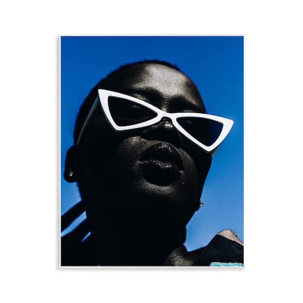 Stupell Industries Stylish Sunglasses on Blue by Oladimeji Odunsi Unframed People Graphic Art Print 14 in. x 11 in.