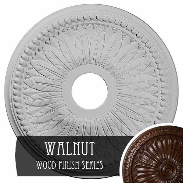 Ekena Millwork 18 In X 3 4 Id 1 2 Bailey Urethane Ceiling Medallion Fits Canopies Upto 5 Walnut Cm18biwas The Home Depot Ekena Millwork 18 In X 3 4 Id, Wood Ceiling Medallions Home Depot