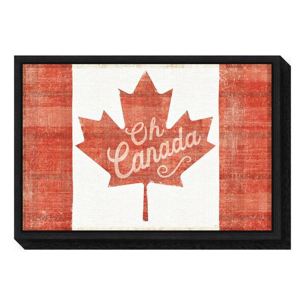Amanti Art "Oh Canada Flag" by Sue Schlabach Framed Canvas Wall Art