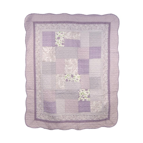 DONNA SHARP Lavender Rose Purple Cotton Throw