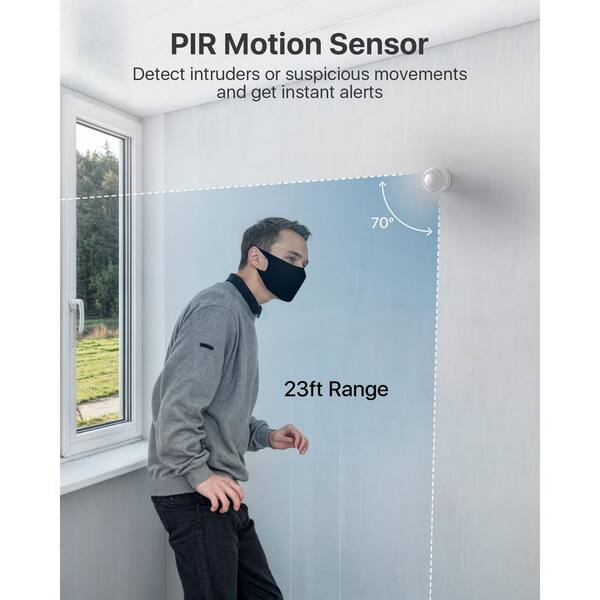 LOOCAM Wireless Home Security System 6-Piece, Smart Hub, Door