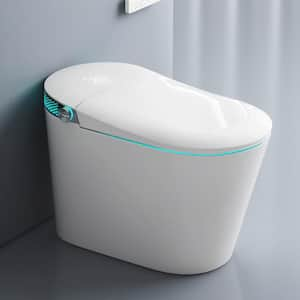 Elongated Smart Toilet 1.28GPF with Heated Bidet Seat Auto Open,Warm Water Sprayer,Dryer and Remote Control in White