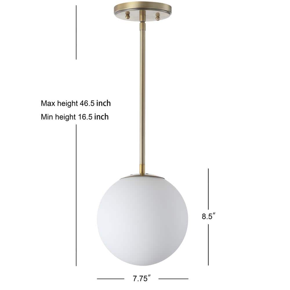 Bleecker 7.75" White Glass Globe LED Pendant Light