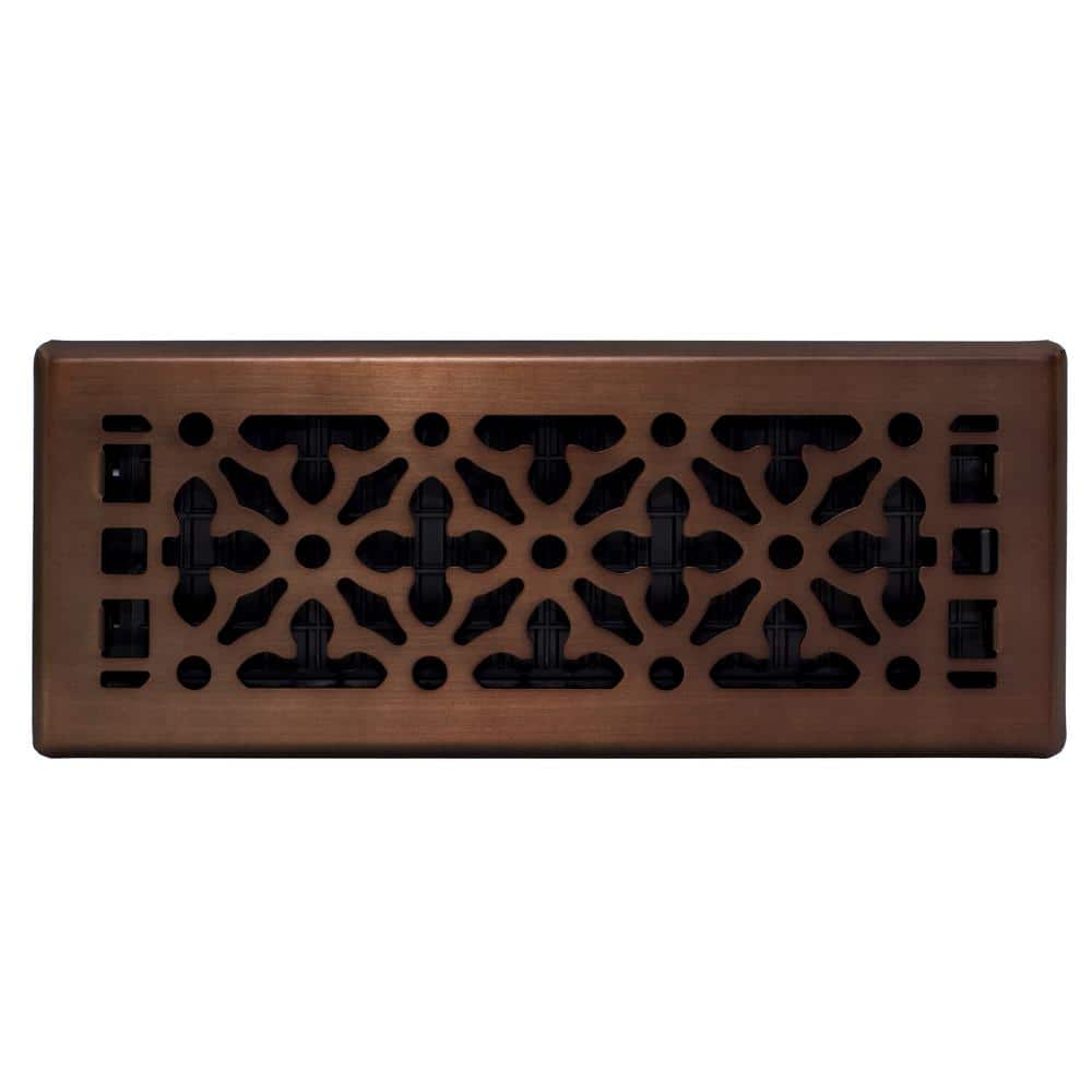 Gothic Bronze Steel 4" x 12" Floor Register with Polished Finish