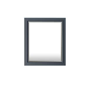 Graydon 26 in. W x 30 in. H Rectangular Wood Framed Wall Hung Beveled Bathroom Vanity Mirror in Steel Grey Finish