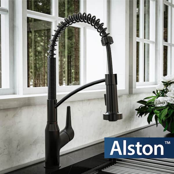 Scottsdale Single Hole Single Handle Pull-Down Sprayer Sensor Kitchen Faucet In Matte Black