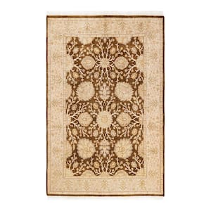 Mogul One-of-a-Kind Traditional Brown 4 ft. 2 in. x 6 ft. 3 in. Oriental Area Rug