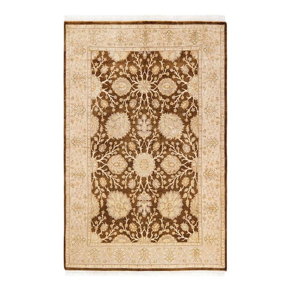 Mogul One-of-a-Kind Traditional Brown 4 ft. 2 in. x 6 ft. 3 in. Oriental Area Rug