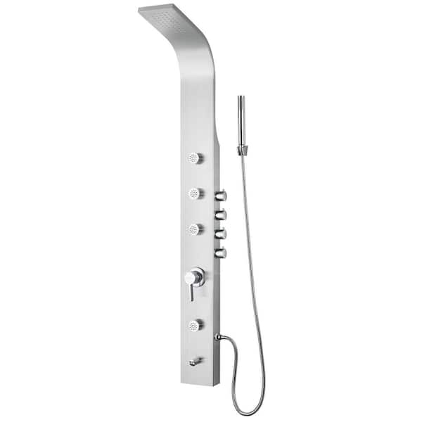 Pia Ricco 60 in. 6-Jet Shower Panel System Rainfall Waterfall Shower ...