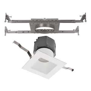 Pop-In 4 in. Square Downlight Tunable CCT New Construction Canless White Integrated LED Recessed Light Kit