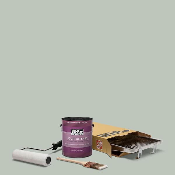 BEHR 1 gal. #N410-3 Riverdale Extra Durable Eggshell Enamel Interior Paint and 5-Piece Wooster Set All-in-One Project Kit