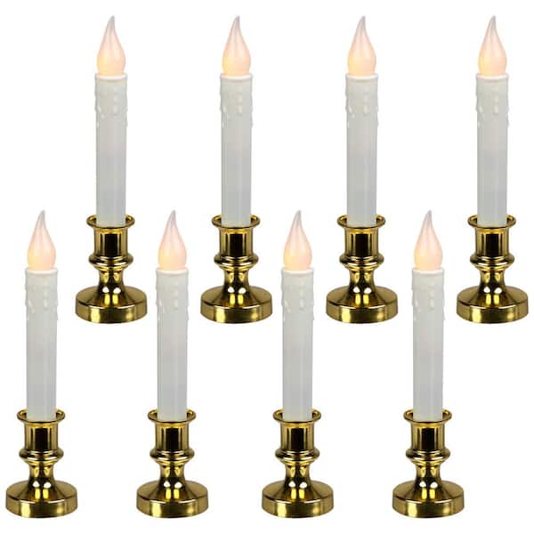 LED Flickering Window Candles with Timer-8.5 in. -Set of 8