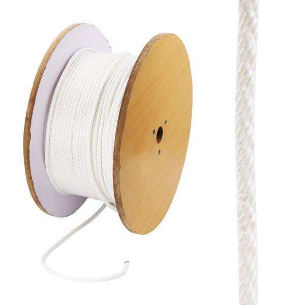 1/4 in. x 85 ft. White Solid Braided Nylon Rope