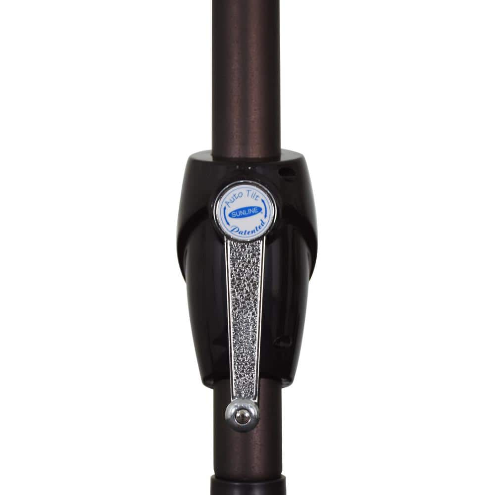 9 ft Black Sunbrella Aluminum Patio Umbrella with Bronze Pole