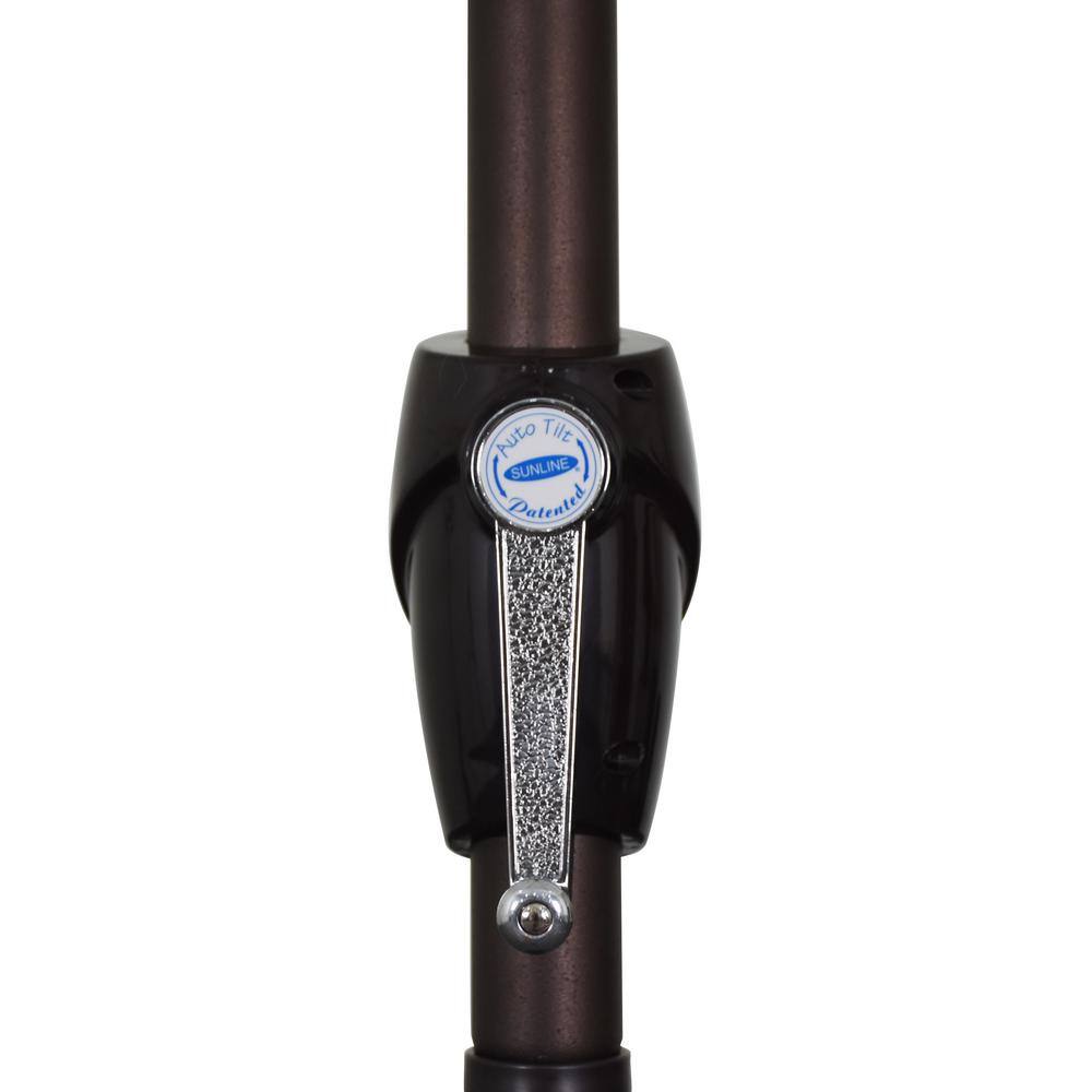 9 ft Black Aluminum Market Umbrella with Bronze Pole