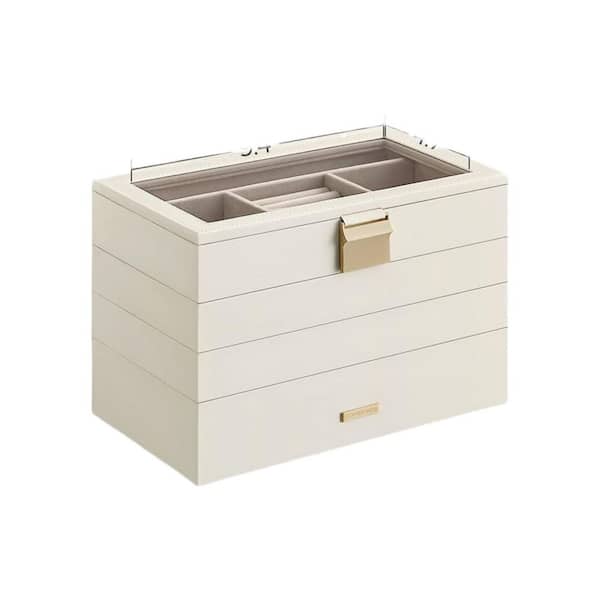 Unbranded Cloud White 4-Tier Jewelry Box Stackable Jewelry Trays Gift Idea
