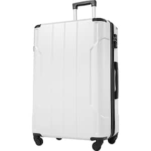 20 in. White Lightweight Hardshell Luggage Spinner Suitcase with TSA Lock (Single Luggage)