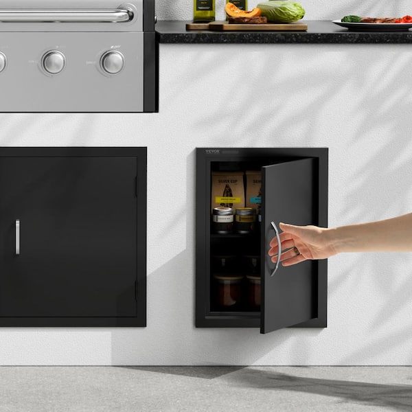 16 in. W x 22 in. H Single Outdoor Kitchen Door BBQ Access Door Cold Plate Flush Mount Door Wall Vertical Door
