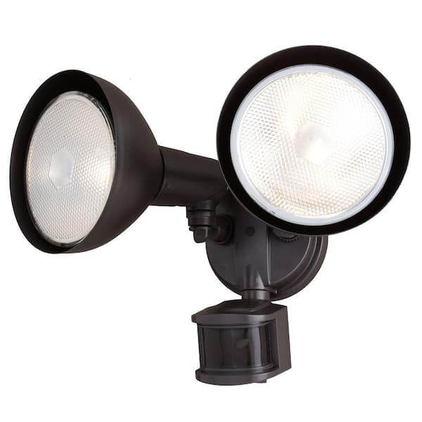dualux Bronze Motion Sensor Dusk to Dawn Outdoor Security Flood Light -  180-Degree Range - 70 ft. T0695 - The Home Depot