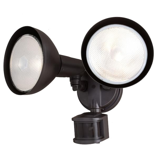 Bronze Motion Sensor Dusk to Dawn Outdoor Security Flood Light - 180-Degree Range - 70 ft.