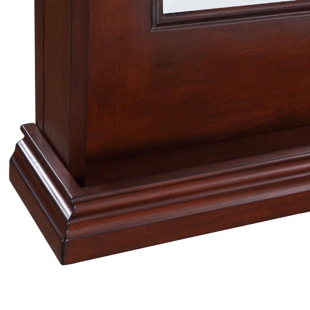 Elegant Seville Walnut Full-Length Bar Mirror with Stemware Storage