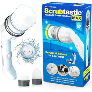Scrubtastic Max 2 Brush Heads Electric Rechargeable Handheld Scrubber Scrub Brush