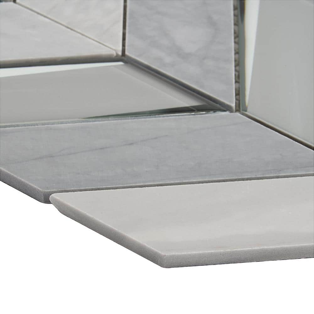 Verona Polished Gray Marble Chevron Mosaic Tile