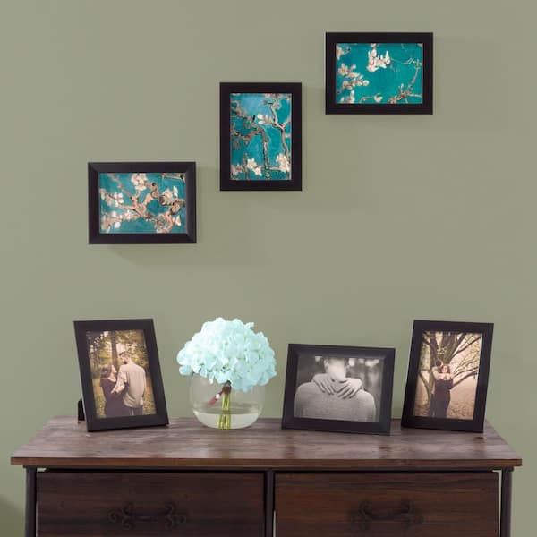 4 x 6 Matte Black Wood 6 Pack Picture Frames with Tempered Glass