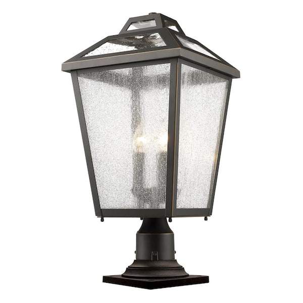 Unbranded Bayland 22 .5 in 3 Light Oil Bronze Aluminum Outdoor Hardwired Weather Resistant Pier Mount Light with No Bulbs Included