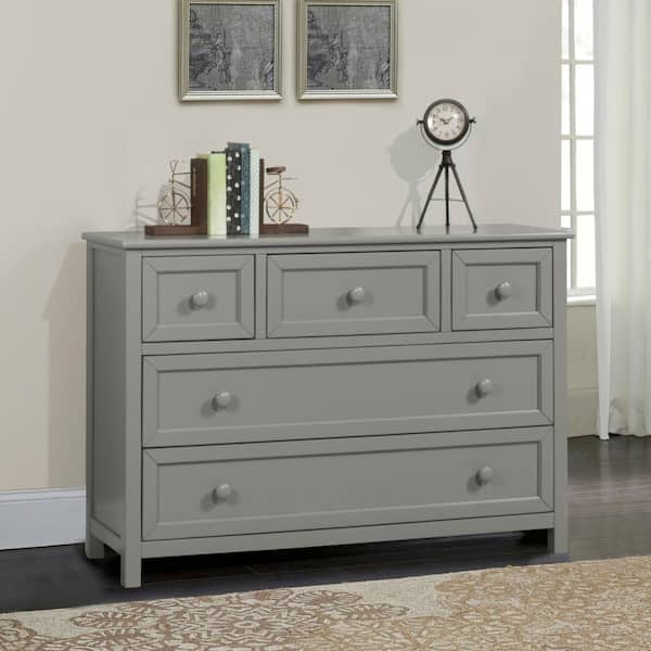 Hillsdale Furniture Schoolhouse 4.0 Wood Dresser with 5 Drawers, Gray