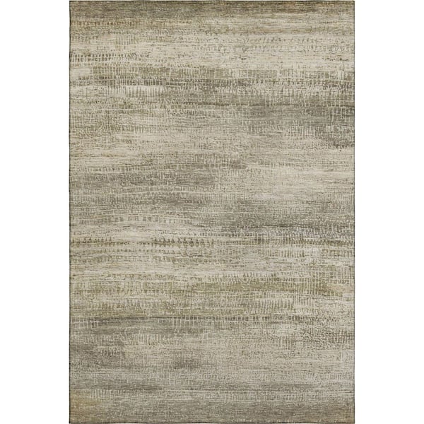 Mayfield Premium Machine Washable Abstract AMF2089 Taupe 9 ft. x 12 ft. Area Rug