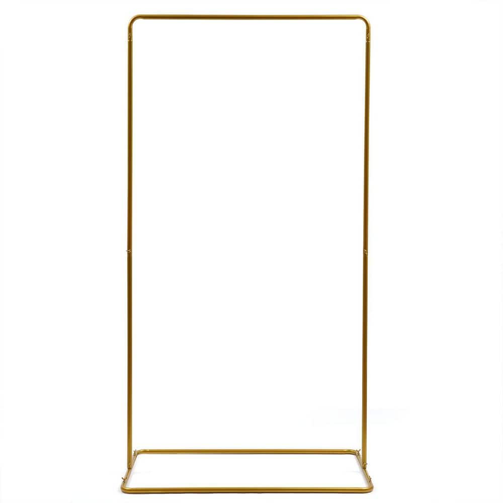 YIYIBYUS 78.64 in. x 41.33 in. Gold Metal Wedding Backdrop Stand Arch ...