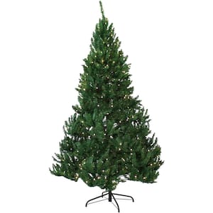 Sunnydaze 6 ft. Pre-Lit Faux Tannenbaum Christmas Tree with Hinged Branches