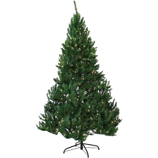 Sunnydaze Sunnydaze 6 ft. Pre-Lit Faux Tannenbaum Christmas Tree with Hinged Branches