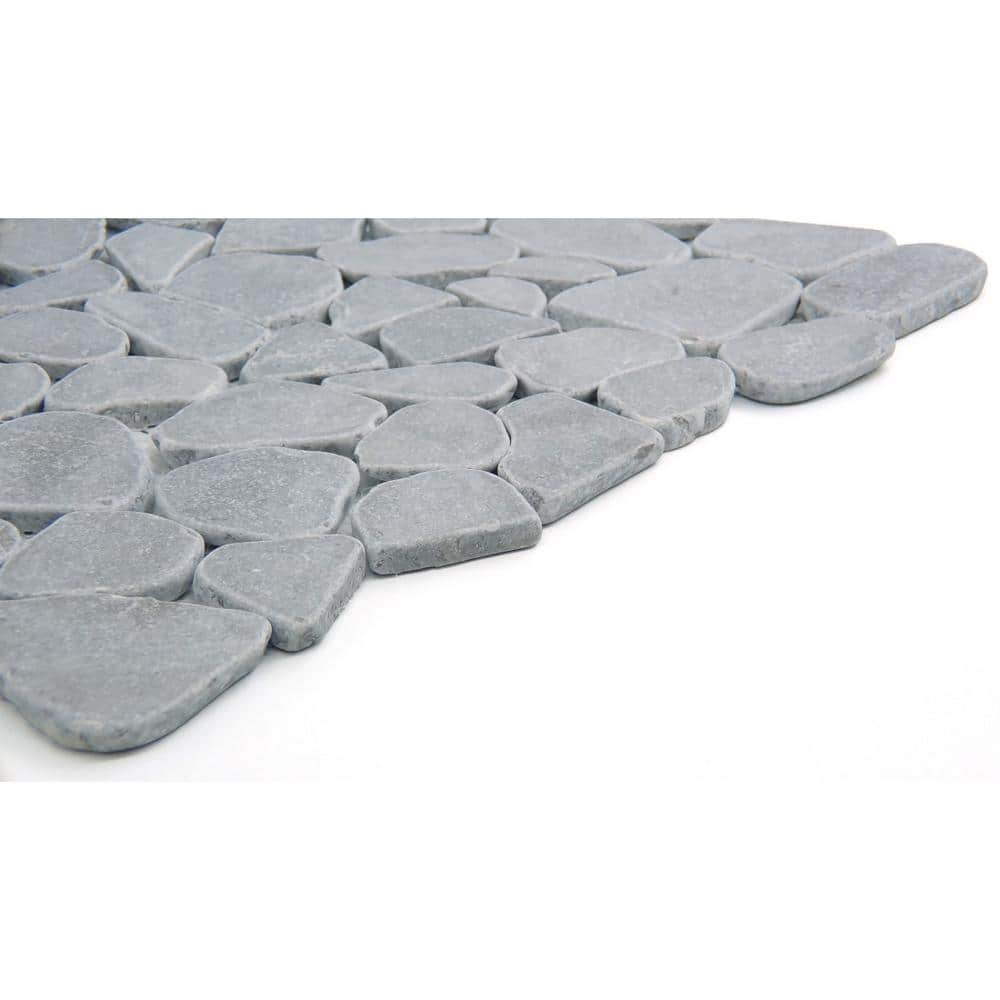 Silver Pebble Stone 12x12 Mosaic Tile