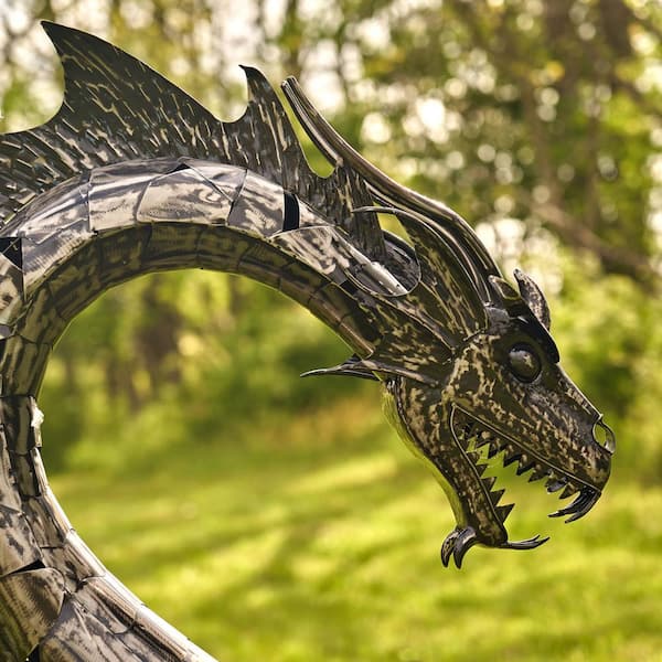 Water Spray Dragon Decor Fire-Breathing Dragon Sculpture Resin DIY