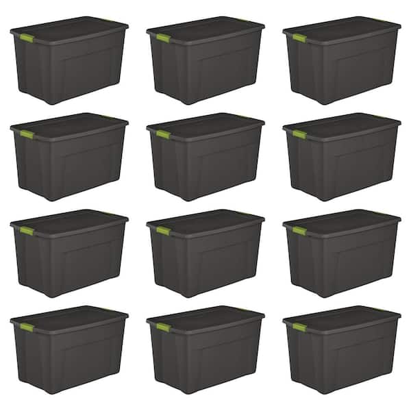 Sterilite 19453V04 35 Gal. Storage Tote Box w/Latching Container Lid (12 Pack)
