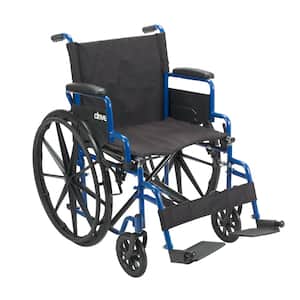 Blue Streak Wheelchair with Flip Back Desk Arms, 20 in. Seat and Swing-Away Footrests