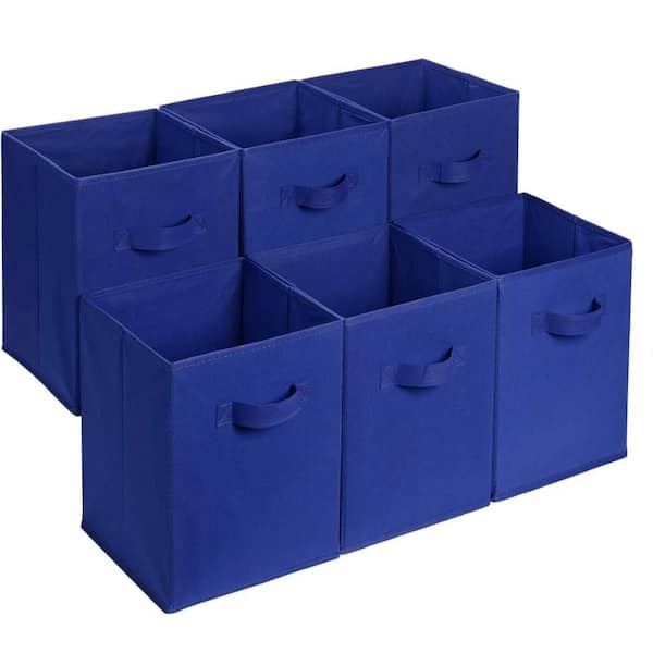 13 in. H x 13 in. W x 13 in. D Navy Cube Storage Bin,Pack of 6