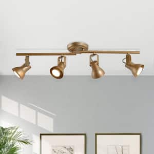Modern Ceiling Light Head-rotatable 2.4 ft. Iros 4-Light Champagne Gold LED Track Light