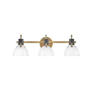 Argo 24.5 in. 3 Light Heritage Brass Vanity Light